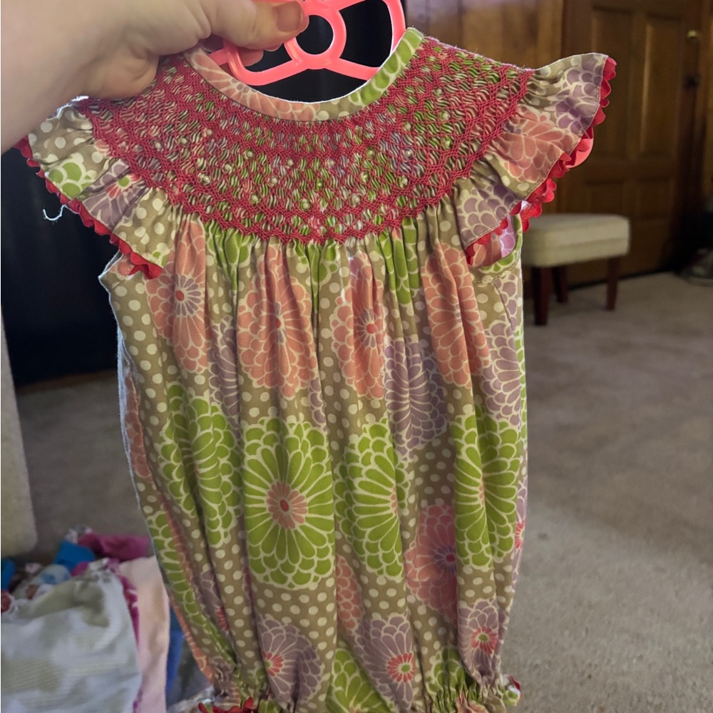 Floral Baby Romper with Ruffle Sleeves